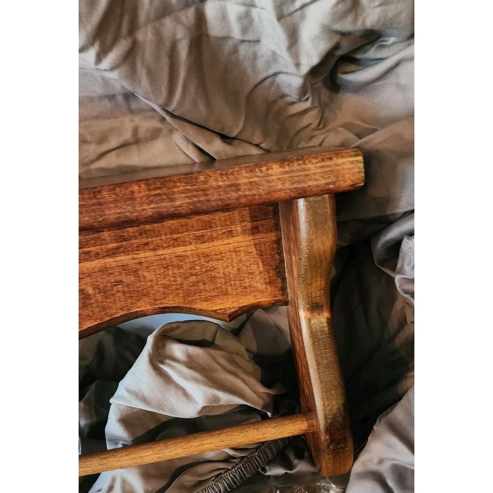 Vintage Solid Wood Hand Crafted Shelf Towel Rack Bar w Heart Cutout Cottagecore - Picture 4 of 6